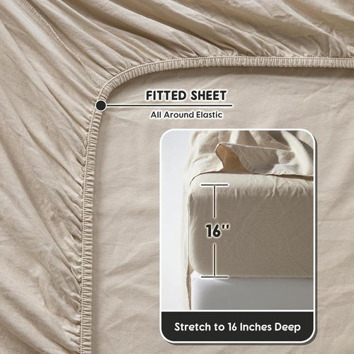 100% Natural Linen Fitted Sheets