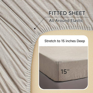 100% Natural Linen Fitted Sheets